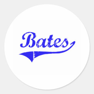 Bates Nachname Classic Style Runder Aufkleber