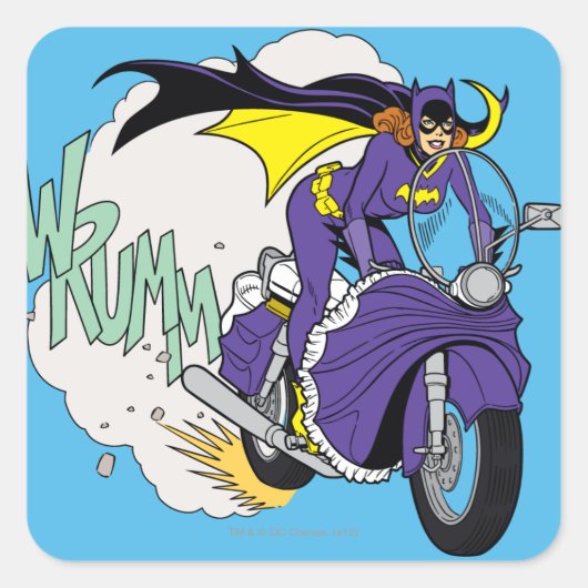 Batgirl Cycle Quadratischer Aufkleber (Vorderseite)