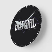 Batgirl Hi-Tech Name Graphic Runde Wanduhr (Winkel)
