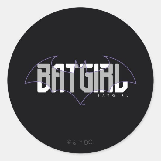 Batgirl Hi-Tech Name Graphic Runder Aufkleber (Vorderseite)