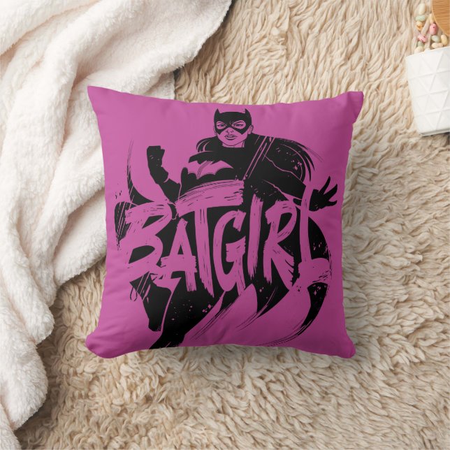 Batgirl Ink Brush Name Kissen (Decke)