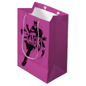 Batgirl Ink Brush Name Mittlere Geschenktüte (Vorderseite Schrägansicht)