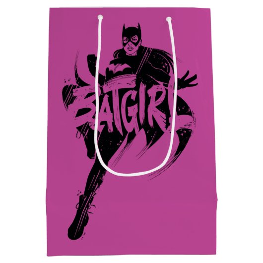 Batgirl Ink Brush Name Mittlere Geschenktüte (Rückseite)