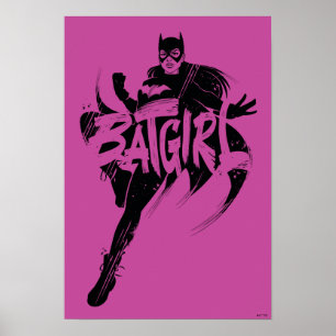Batgirl Ink Brush Name Poster