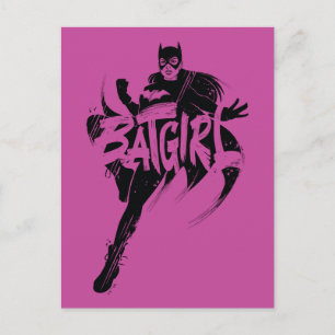 Batgirl Ink Brush Name Postkarte