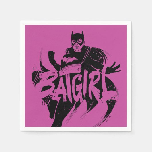 Batgirl Ink Brush Name Serviette (Vorderseite)