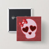 Batgirl Skull mit Bow Button (Vorne & Hinten)