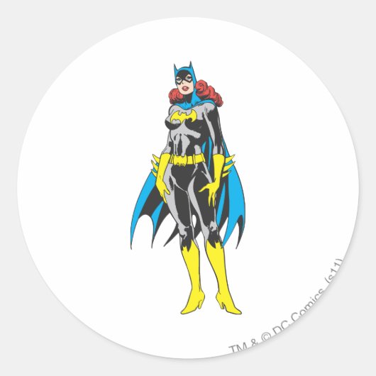 Batgirl Stands Runder Aufkleber (Vorderseite)