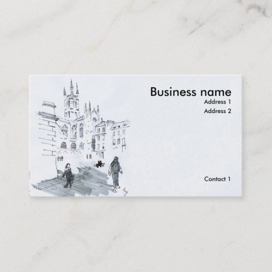 Bath Abbey Zeichnend Visitenkarte (Vorderseite)