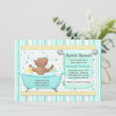 Bath Baby Dusche Einladung Afro American (Stehend Vorderseite)