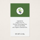 Bath & Body Soap Packaging Olive Oil Gift Tag (Rückseite)