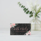 Bath & Body Wellness-Center Skincare Black Floral Visitenkarte (Stehend Vorderseite)