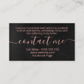 Bath & Body Wellness-Center Skincare Black Floral Visitenkarte (Rückseite)