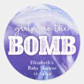 Bath Bomb Baby Dusche Gevor Tag Runder Aufkleber (Vorderseite)