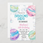 Bath bomb birthday party invitation einladung (Vorne/Hinten)