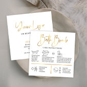 Bath Bomb Care Instructions Chic White & Gold Logo Quadratische Visitenkarte