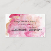 Bath Bomb Green Circle Watercolor Pinsel Rosa Visitenkarte (Rückseite)