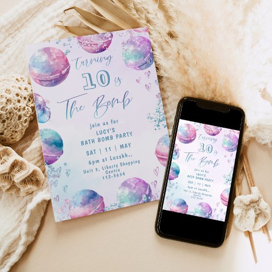 Bath bomb making birthday party einladung