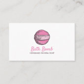 Bath Bomb Natural Soap Wellness-Center Circle Pink Visitenkarte (Vorderseite)