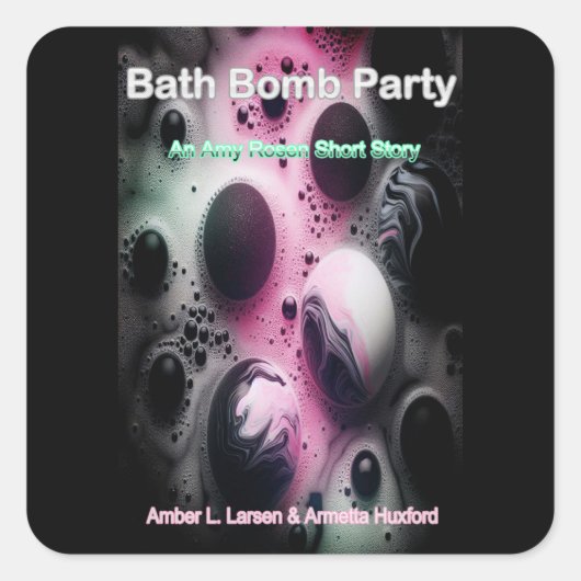 Bath Bomb Party Cover Quadratischer Aufkleber (Vorderseite)