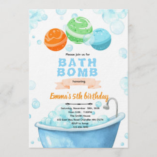 Bath bomb Party Invitation Einladung