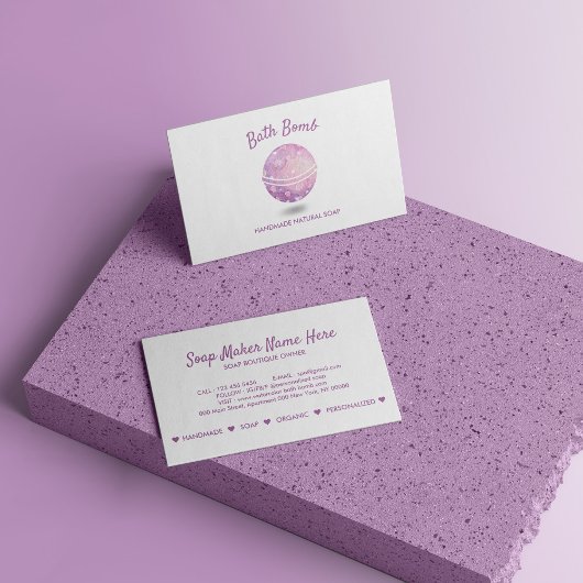 Bath Bomb Wellness-Center Natural Soap Visitenkarte
