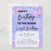 Bath Bomb zum Geburtstag Einladung (Vorderseite)