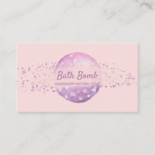 Bath Bombe Natural Soap Wellness-Center Pink Visitenkarte (Vorderseite)