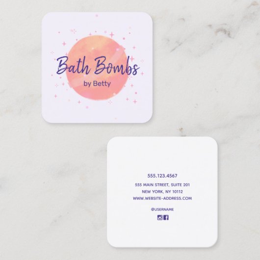Bath Bombs Calling Card Telefonnummerkarte (Vorne/Hinten)