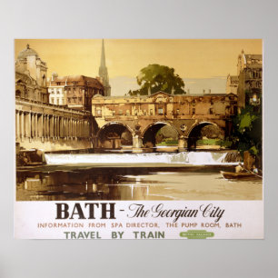 Bath British Railway Vintage Travel Poster