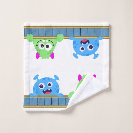 Bath Buddy Funny Monsters Kinder Badhandtuch Set (Waschlappen)