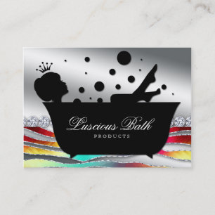 Bath Business Card Nail Salon Bubbles Bold Visitenkarte