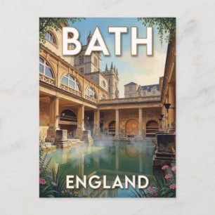 Bath England Römische Bäder Szene   Postkarte