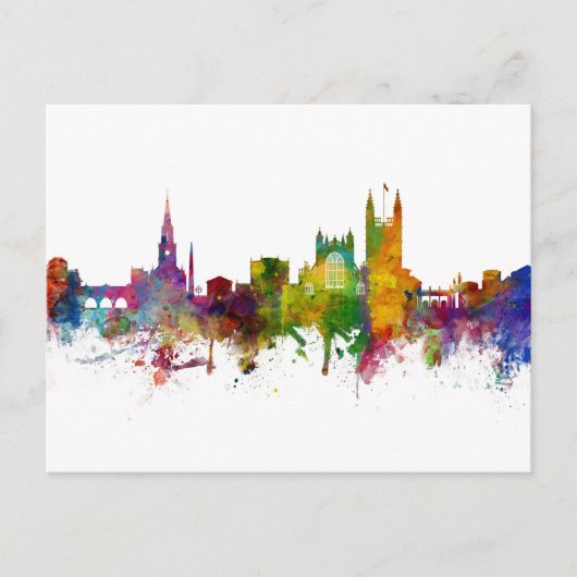 Bath England Skyline Cityscape Postkarte (Vorderseite)