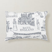 Bath, England Toile Style pattern, Jane Austen Dekokissen (Vorderseite)