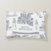 Bath, England Toile Style pattern, Jane Austen Dekokissen (Rückseite)