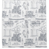Bath, England Toile Style pattern, Jane Austen Duschvorhang (Vorderseite)