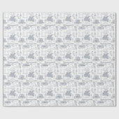 Bath, England Toile Style pattern, Jane Austen Geschenkpapier (Flach)