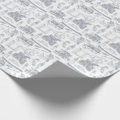 Bath, England Toile Style pattern, Jane Austen Geschenkpapier (Ecke)