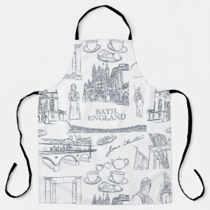 Bath, England Toile Style pattern, Jane Austen Schürze