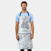 Bath, England Toile Style pattern, Jane Austen Schürze (Getragen)