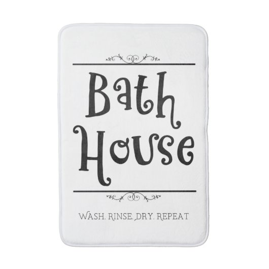 Bath House Lavatory Wash Rinse Dry Wiederholung Badematte (Vorderseite Vertikal)