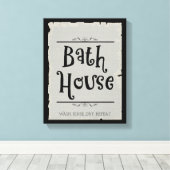 Bath House Lavatory Wash Rinse Dry Wiederholung Leinwanddruck (Insitu (Holzboden))