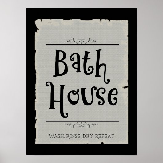 Bath House Lavatory Wash Rinse Dry Wiederholung Poster (Vorne)