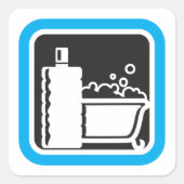 Bath Icon Square Sticker (Vorderseite)