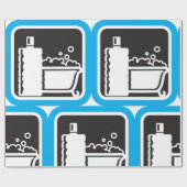 Bath Icon Wrapping Paper Geschenkpapier (Flach)