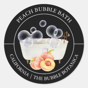Bath-Label für Peach Bubble Runder Aufkleber