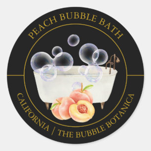 Bath-Label für Peach Bubble Runder Aufkleber