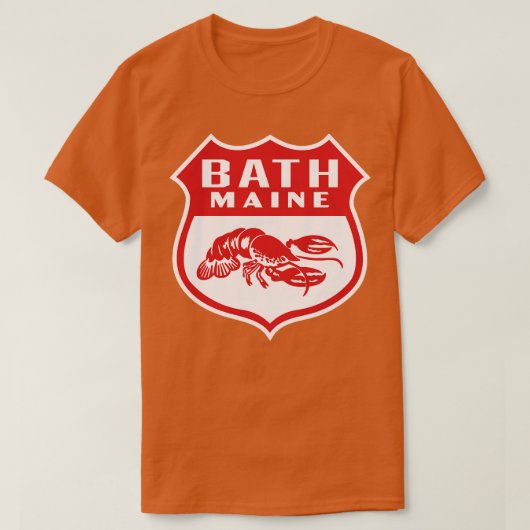 Bath Maine Retro Shield Red T-Shirt (Design vorne)