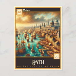 Bath, Maine | VINTAG Postkarte